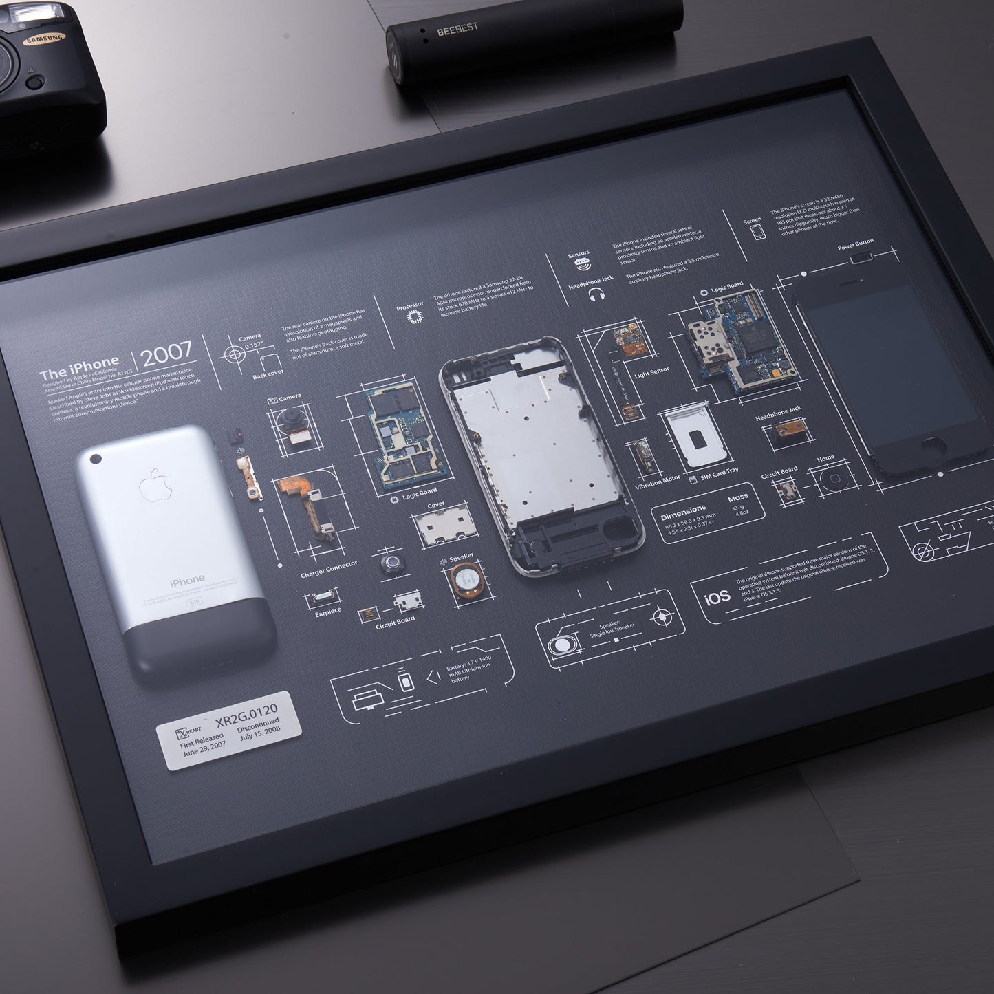 Xreart iPhone 2G 1st Generation Limited Edition Teardown Framed Wall Art - Rare Apple Collectible