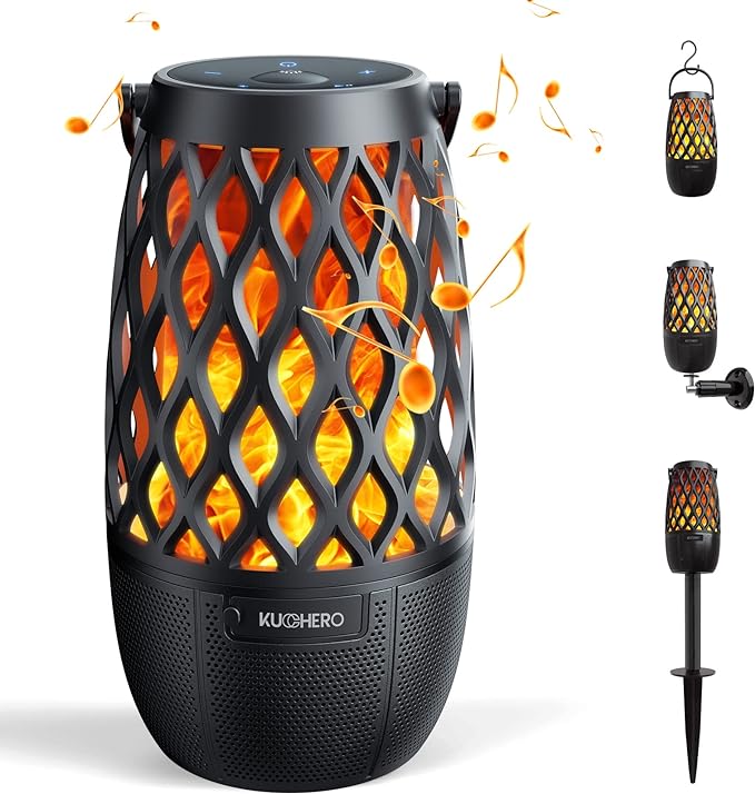DbSoars Outdoor Bluetooth Speaker, Gifts for Men Women, Hot Tub Accessories, LED Atmosphere Speaker Portable Waterproof Party Speaker, BT5.0, Electronic Gadgets, Wall Mount&Hook&Stake, 1 Pack