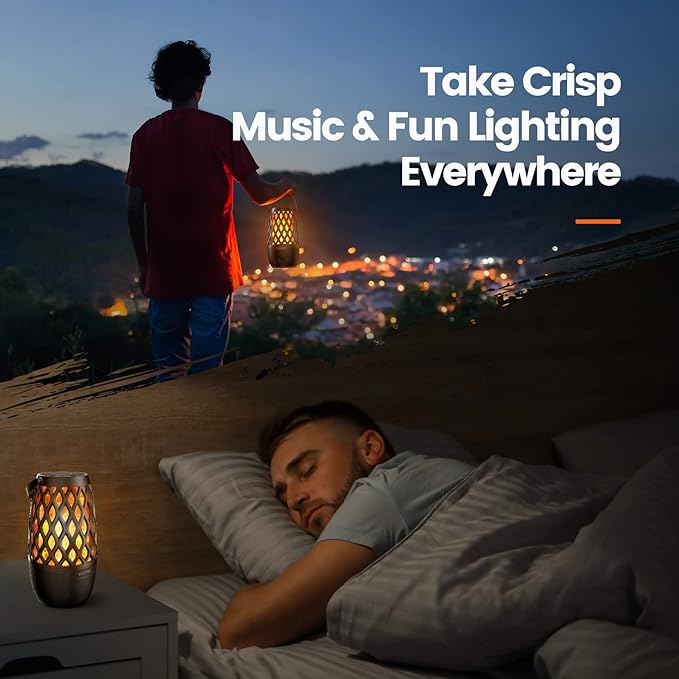 DbSoars Outdoor Bluetooth Speaker, Gifts for Men Women, Hot Tub Accessories, LED Atmosphere Speaker Portable Waterproof Party Speaker, BT5.0, Electronic Gadgets, Wall Mount&Hook&Stake, 1 Pack