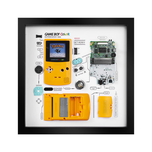 Xreart Nintendo Game Boy Color Teardown Framed Art - Retro Gaming Wall Decor Collectible Gift for Gamers