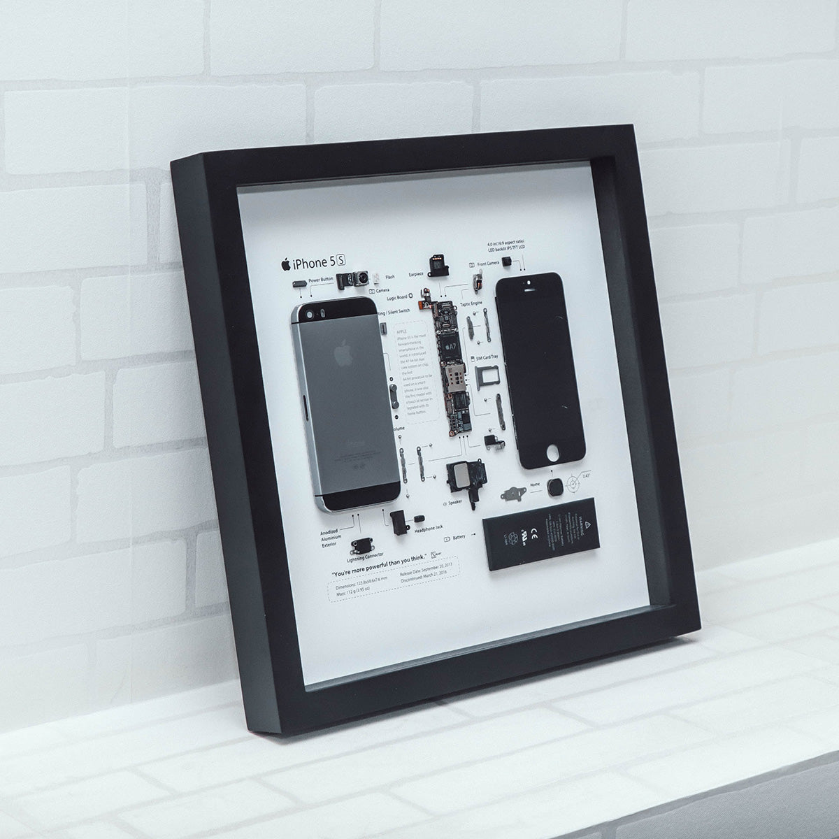 Xreart iPhone 5S Teardown Framed Wall Art - Geek Home Decor Unique Tech Gift for Him