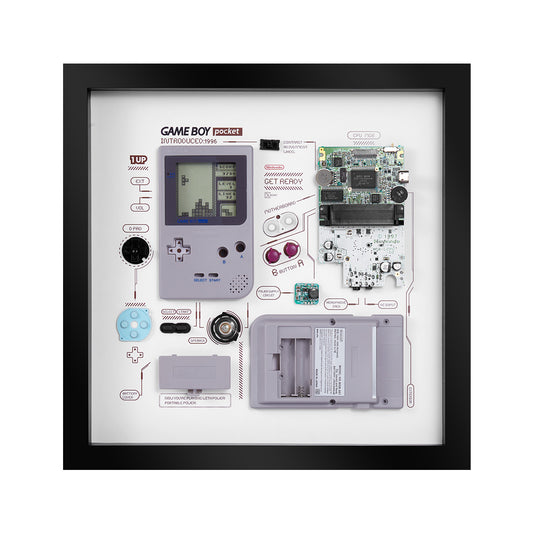 Xreart Nintendo Game Boy Pocket Teardown Framed Art - Retro Gaming Wall Decor Collector Gift for Gamers