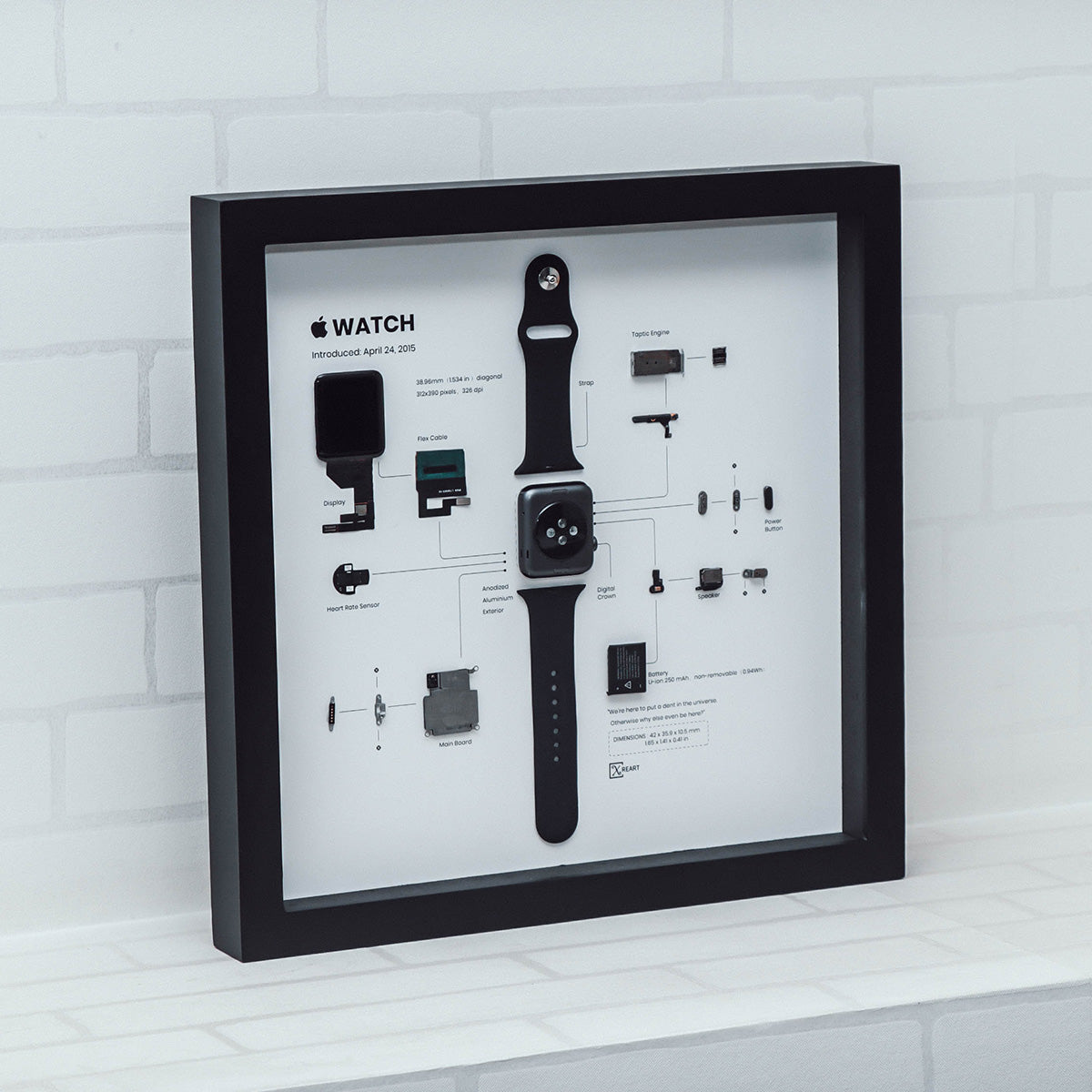 Xreart Apple Watch 1st Generation Teardown Framed Wall Art - Handcrafted Tech Decor Collectible Gift