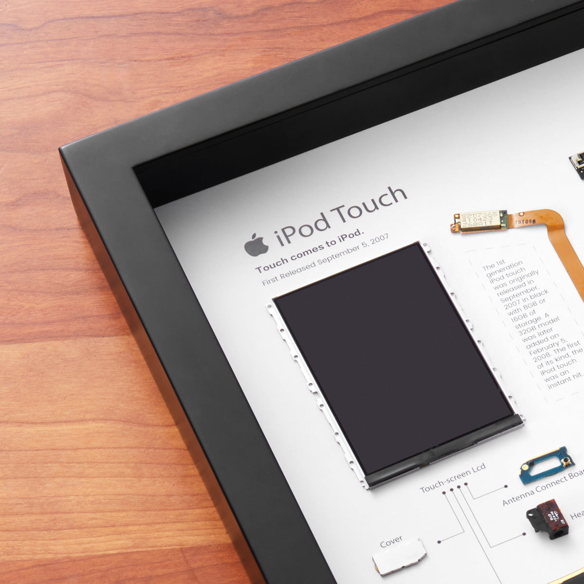 Xreart iPod Touch 1st Generation Teardown Framed Wall Art - Retro Apple Tech Decor Collectible Gift
