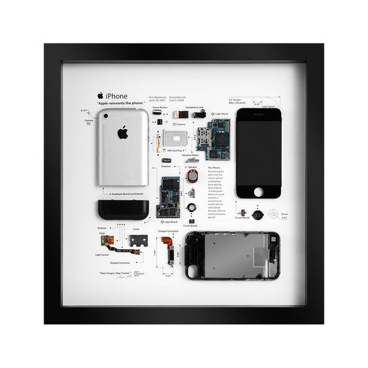 Xreart iPhone 2G 1st Generation Teardown Framed Wall Art - Handcrafted Tech Decor Collectible Gift for Apple Fans