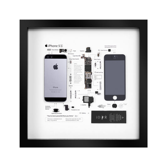 Xreart iPhone 5S Teardown Framed Wall Art - Geek Home Decor Unique Tech Gift for Him