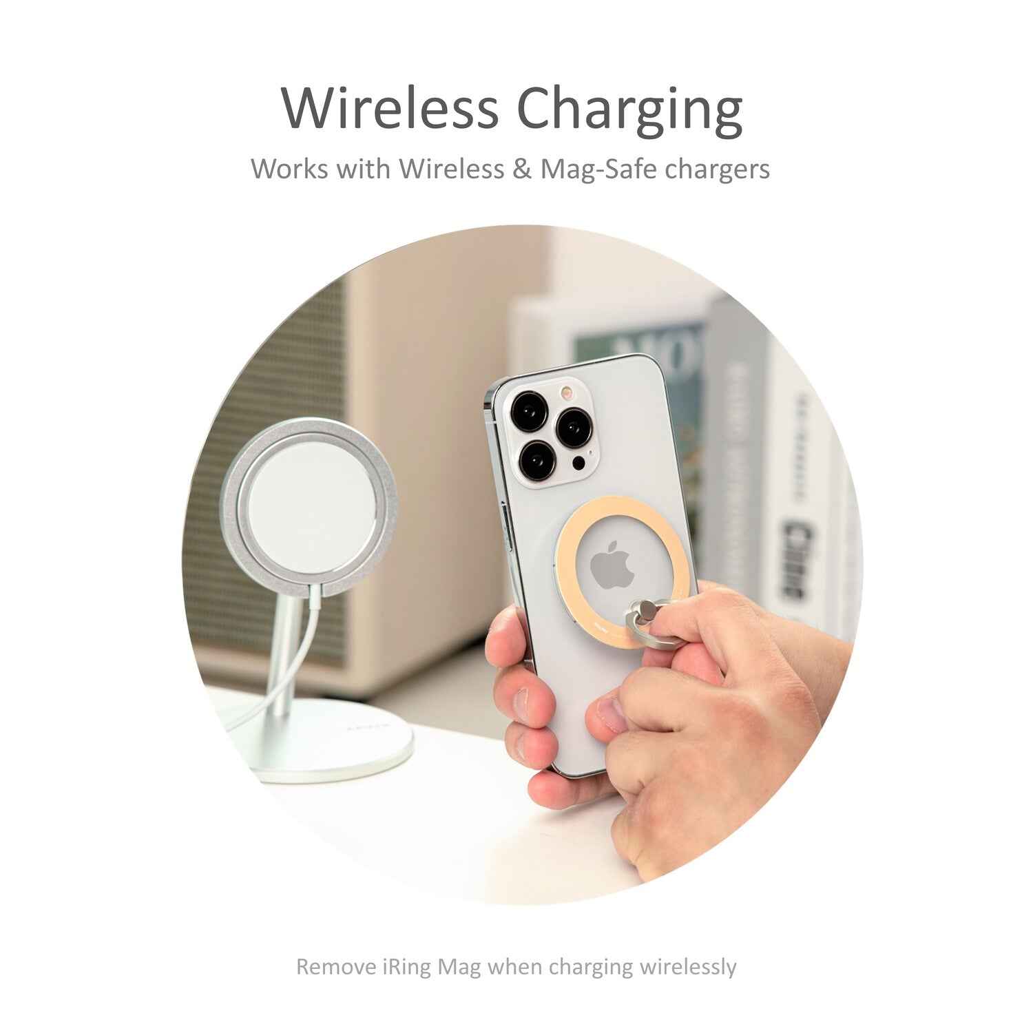 Easily remove the MagSafe iRing for charging 