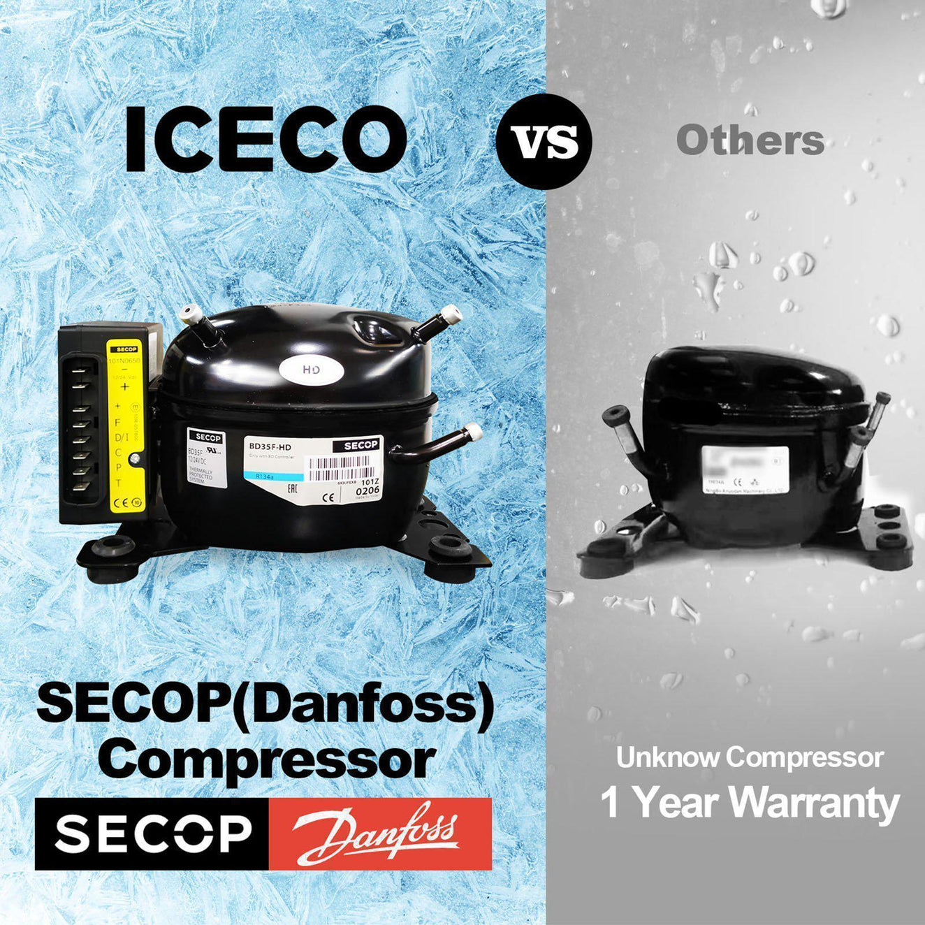 ICECO 47.6QT VL45 Single Zone Portable Fridge Freezer